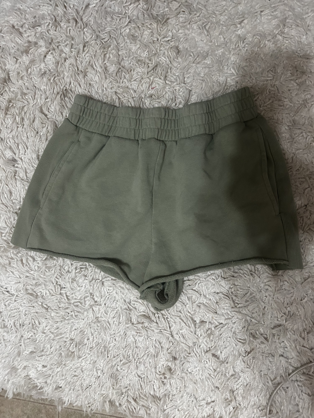 Forever 21 Olive Green Rib-Trim Athletic Shorts